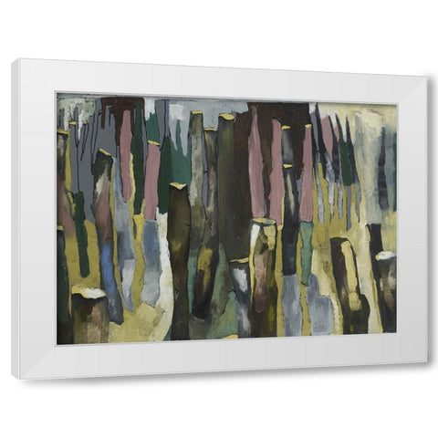 Ocean Pilings White Modern Wood Framed Art Print by Ferrell, Erin McGee
