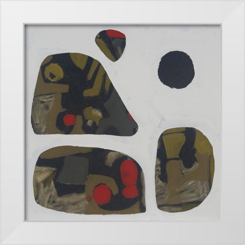 Painted Stones I White Modern Wood Framed Art Print by Ferrell, Erin McGee