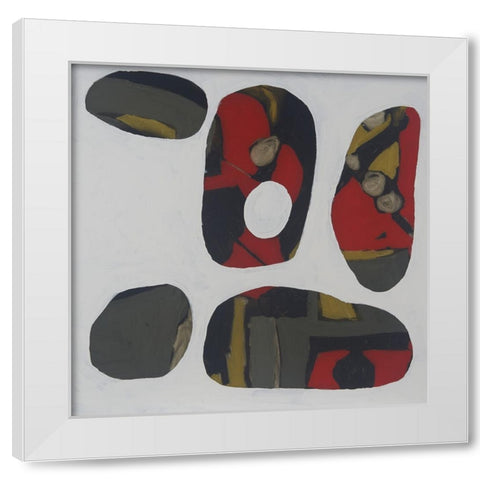 Painted Stones II White Modern Wood Framed Art Print by Ferrell, Erin McGee