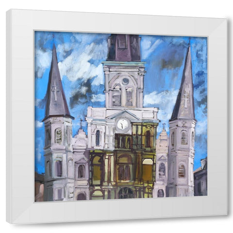 Saint Louis Cathedral  I White Modern Wood Framed Art Print by Ferrell, Erin McGee