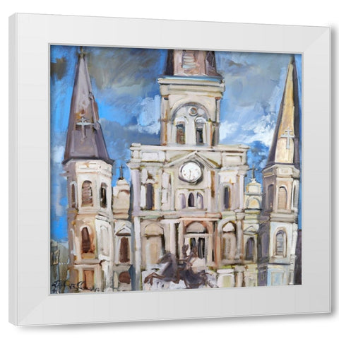 Saint Louis Cathedral  II White Modern Wood Framed Art Print by Ferrell, Erin McGee