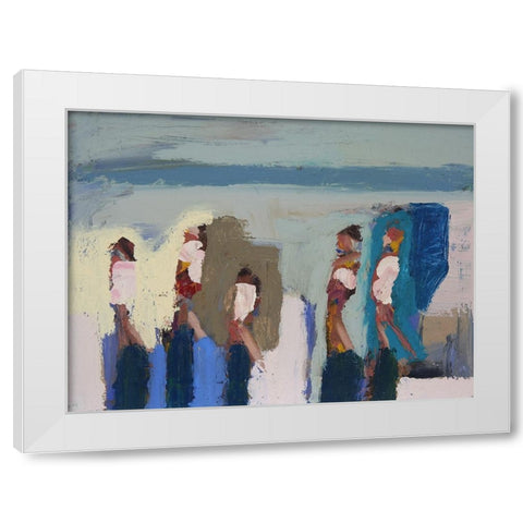 Shell Gathers I White Modern Wood Framed Art Print by Ferrell, Erin McGee
