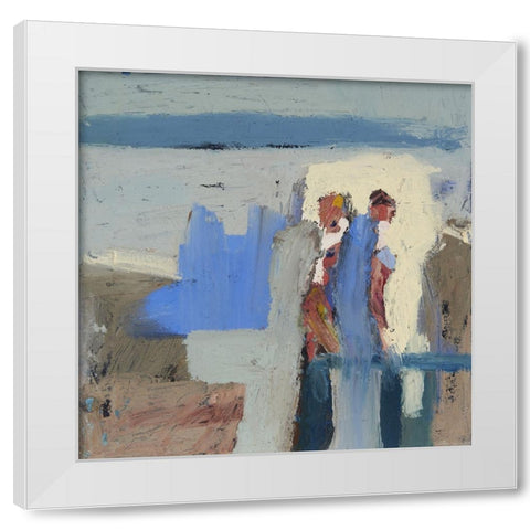 Shell Gathers V White Modern Wood Framed Art Print by Ferrell, Erin McGee