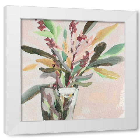 Glass Bouquet I White Modern Wood Framed Art Print by Wang, Melissa