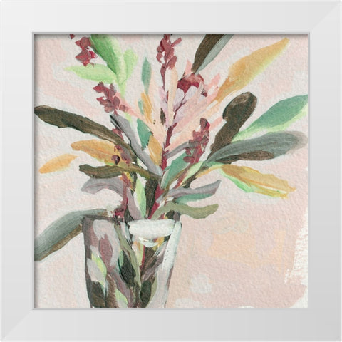 Glass Bouquet I White Modern Wood Framed Art Print by Wang, Melissa