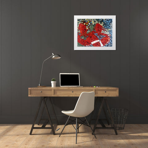 Twin Lobsters I White Modern Wood Framed Art Print by Ferrell, Erin McGee