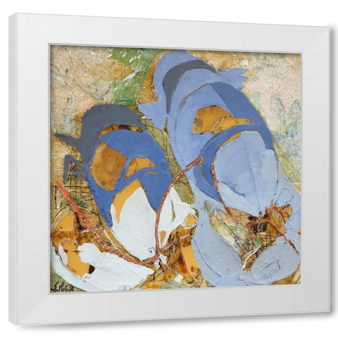 Blue Lobsters White Modern Wood Framed Art Print by Ferrell, Erin McGee