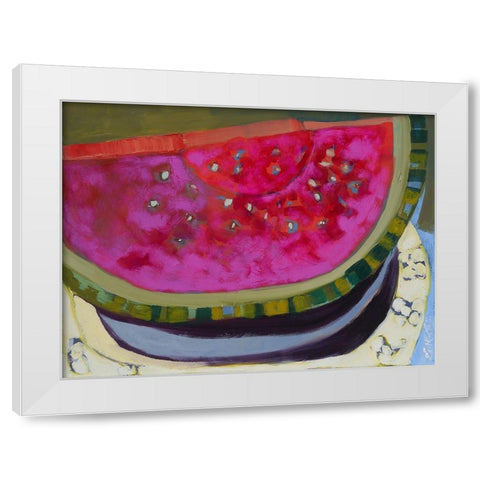 Watermelon I White Modern Wood Framed Art Print by Ferrell, Erin McGee