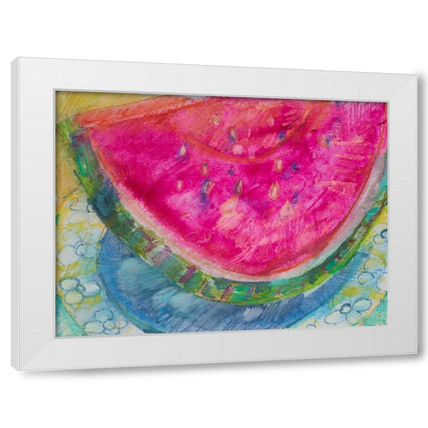 Watermelon III White Modern Wood Framed Art Print by Ferrell, Erin McGee