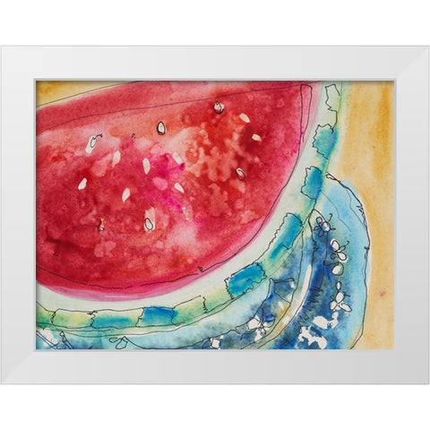 Watermelon IV White Modern Wood Framed Art Print by Ferrell, Erin McGee