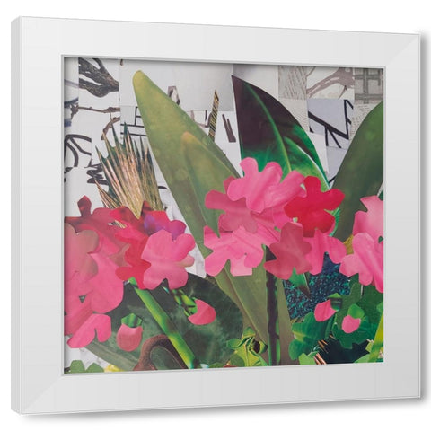 Poolside Geraniums  I White Modern Wood Framed Art Print by Good, Coco
