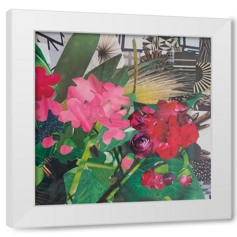 Poolside Geraniums  II White Modern Wood Framed Art Print by Good, Coco