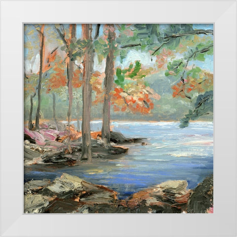 Along the River White Modern Wood Framed Art Print by Iafrate, Sandra