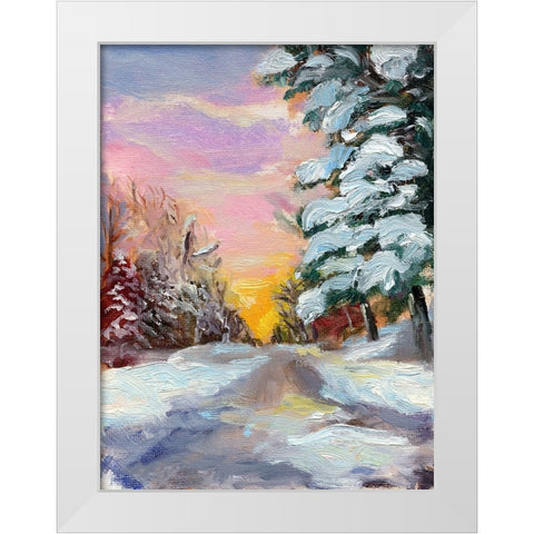 Sunset in Winter White Modern Wood Framed Art Print by Iafrate, Sandra