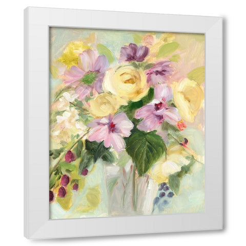 Yellow and Violet Bouquet II White Modern Wood Framed Art Print by Iafrate, Sandra