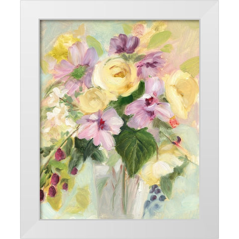 Yellow and Violet Bouquet II White Modern Wood Framed Art Print by Iafrate, Sandra