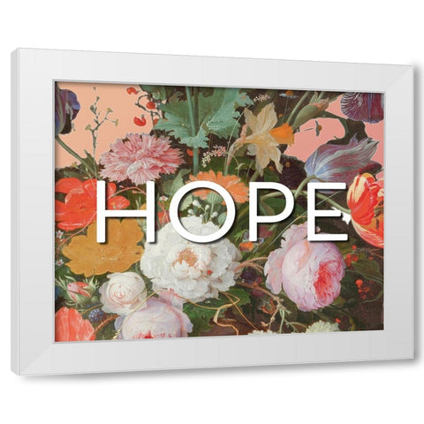 Hope Flowers White Modern Wood Framed Art Print by Iafrate, Sandra