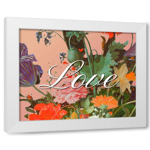 Love Flowers White Modern Wood Framed Art Print by Iafrate, Sandra
