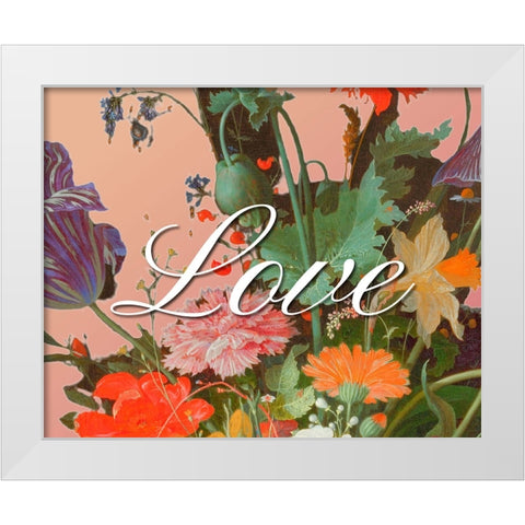 Love Flowers White Modern Wood Framed Art Print by Iafrate, Sandra