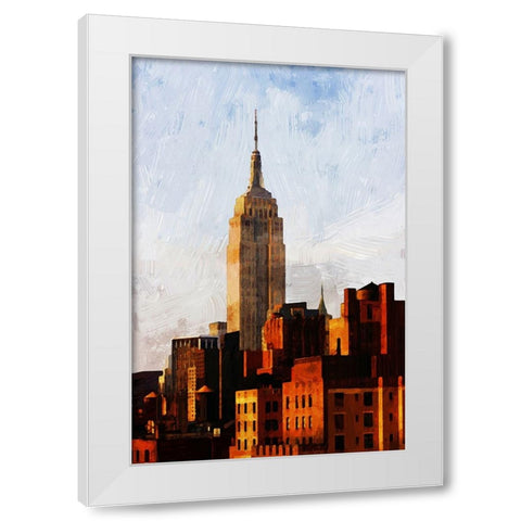NYC ESB Sunset White Modern Wood Framed Art Print by Pica, Jeff