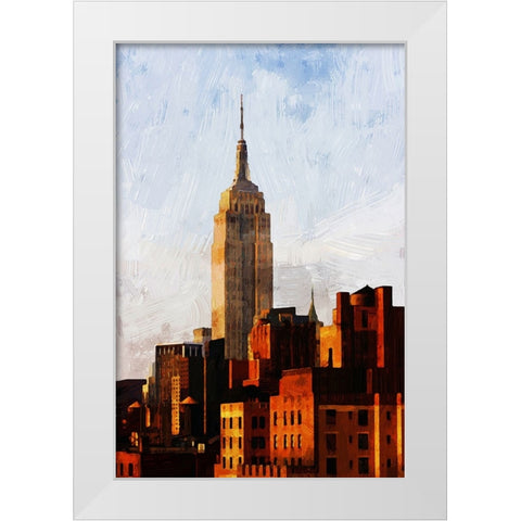 NYC ESB Sunset White Modern Wood Framed Art Print by Pica, Jeff