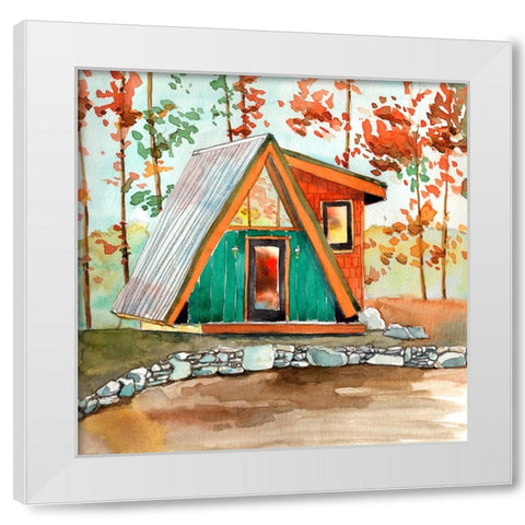Cabin in the Woods I White Modern Wood Framed Art Print by McCreery, Paul