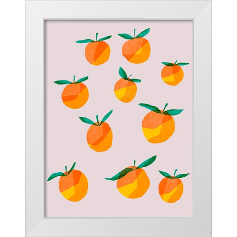 Peach Groupings II White Modern Wood Framed Art Print by Ewer, Rebekah