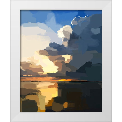Abstract Seascape  I White Modern Wood Framed Art Print by Kalina, Emily