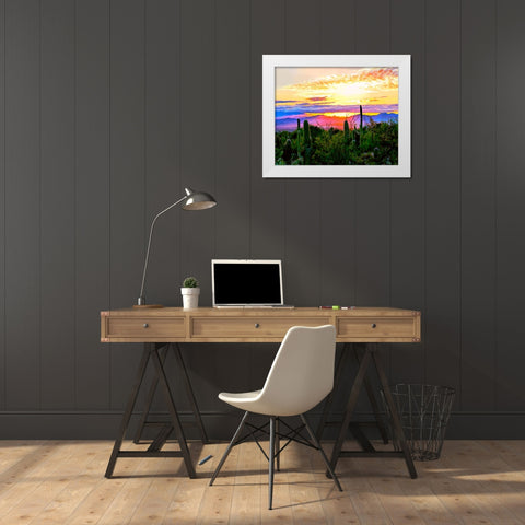 Arizona Sunset White Modern Wood Framed Art Print by Kalina, Emily