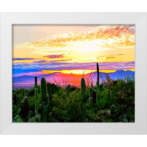 Arizona Sunset White Modern Wood Framed Art Print by Kalina, Emily
