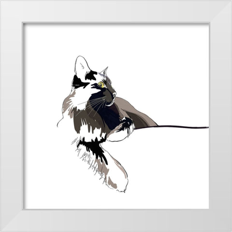 Asher I White Modern Wood Framed Art Print by Kalina, Emily