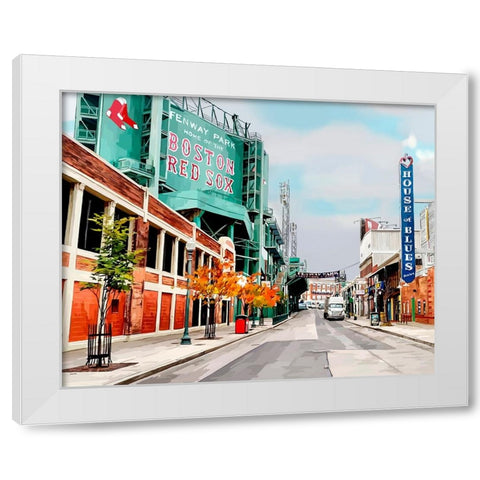 Fenway White Modern Wood Framed Art Print by Kalina, Emily