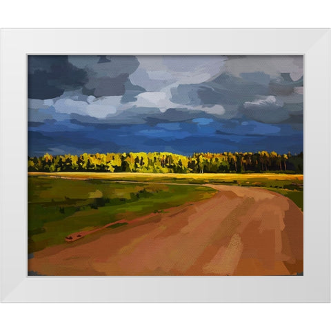 Landscape Drama White Modern Wood Framed Art Print by Kalina, Emily