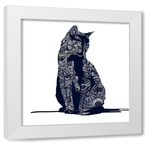 Zentangle I White Modern Wood Framed Art Print by Kalina, Emily