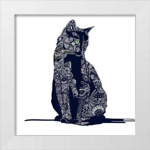 Zentangle I White Modern Wood Framed Art Print by Kalina, Emily