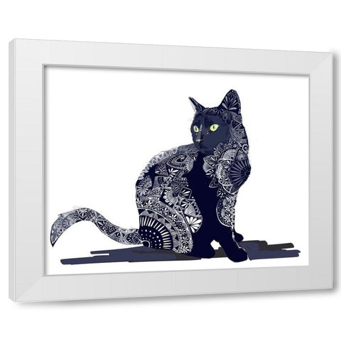 Zentangle II White Modern Wood Framed Art Print by Kalina, Emily