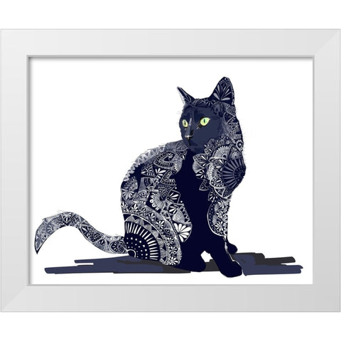 Zentangle II White Modern Wood Framed Art Print by Kalina, Emily