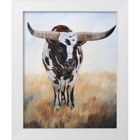 Longhorn Samurai I White Modern Wood Framed Art Print by Winkler, Kathy