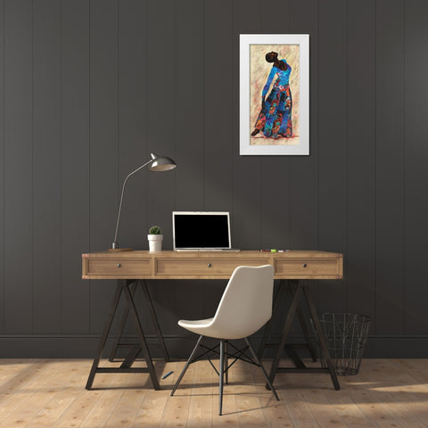 Her Beauty III White Modern Wood Framed Art Print by Saunders, Alonzo