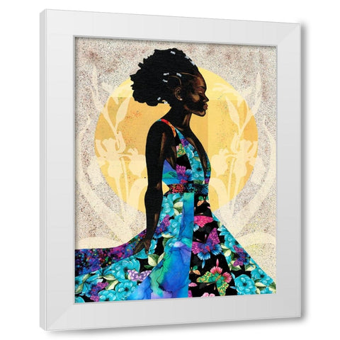 Her Flow White Modern Wood Framed Art Print by Saunders, Alonzo