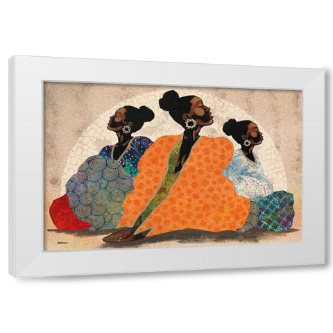 Meditation Contemplation White Modern Wood Framed Art Print by Saunders, Alonzo