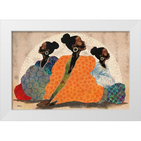 Meditation Contemplation White Modern Wood Framed Art Print by Saunders, Alonzo