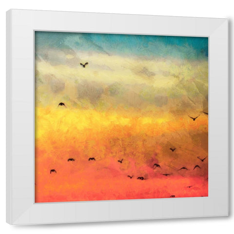 Morning Flight I White Modern Wood Framed Art Print by Saunders, Alonzo