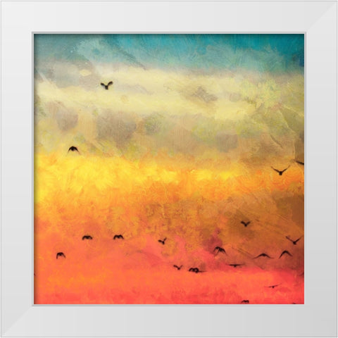 Morning Flight I White Modern Wood Framed Art Print by Saunders, Alonzo