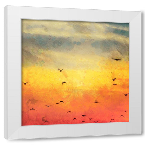 Morning Flight II White Modern Wood Framed Art Print by Saunders, Alonzo