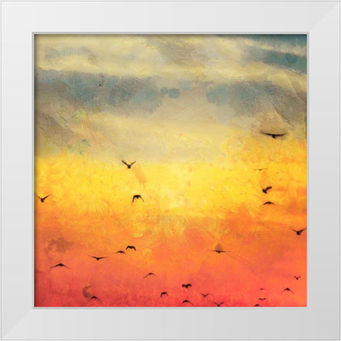 Morning Flight II White Modern Wood Framed Art Print by Saunders, Alonzo