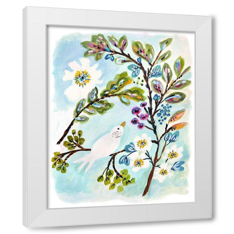 A Sweet Bird I White Modern Wood Framed Art Print by Fields, Karen