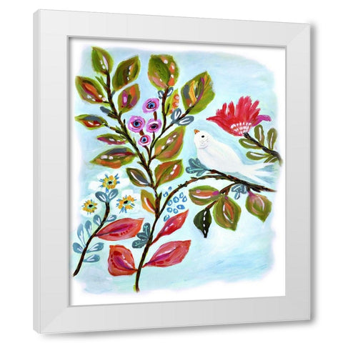 A Sweet Bird II White Modern Wood Framed Art Print by Fields, Karen
