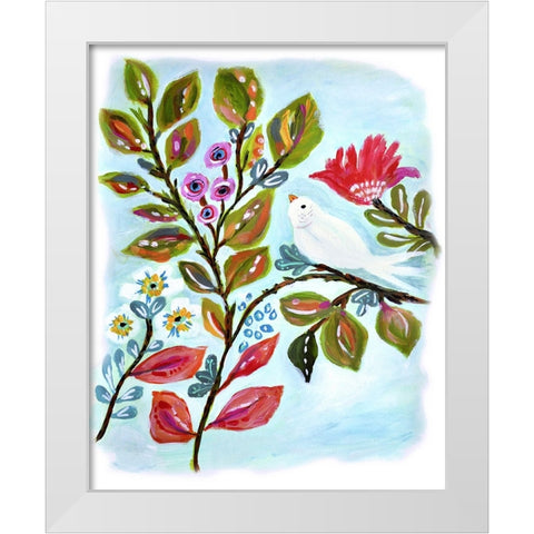 A Sweet Bird II White Modern Wood Framed Art Print by Fields, Karen