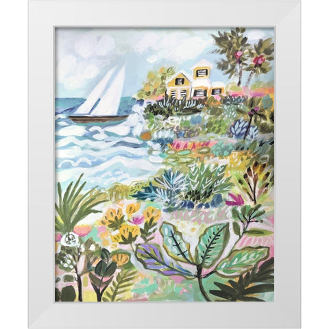 Island Cove White Modern Wood Framed Art Print by Fields, Karen